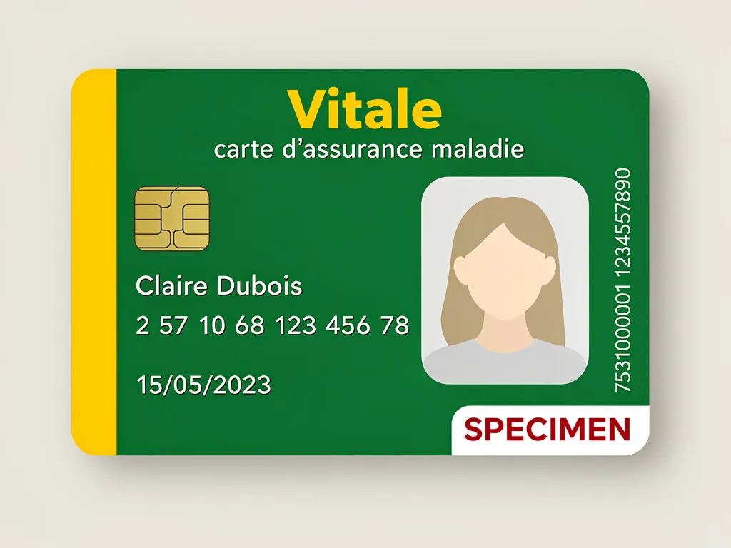 Illustration moderne d’une carte Vitale française