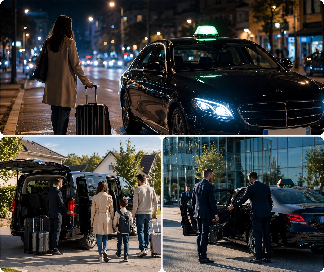 Taxi à Plaisir disponible 24h/24 pour transport de nuit, trajets en famille avec bagages et déplacements professionnels avec chauffeur privé dans les Yvelines