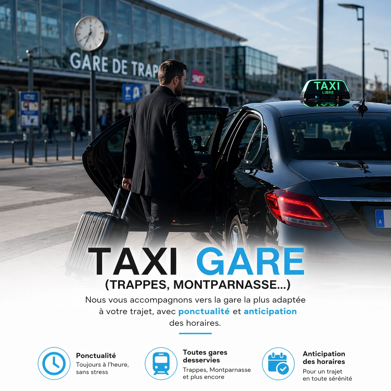 Taxi gare de Trappes – Transfert rapide vers Montparnasse et Île-de-France