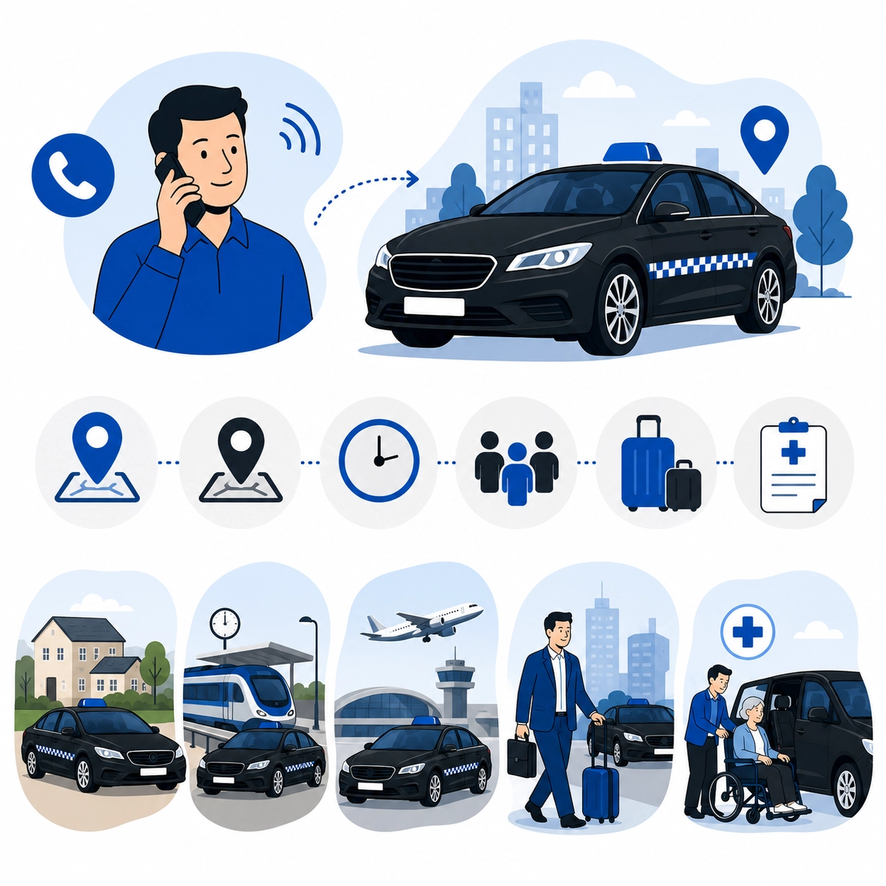 Réservation de taxi à Montigny-le-Bretonneux par téléphone pour trajet local, gare, aéroport, professionnel ou médical
