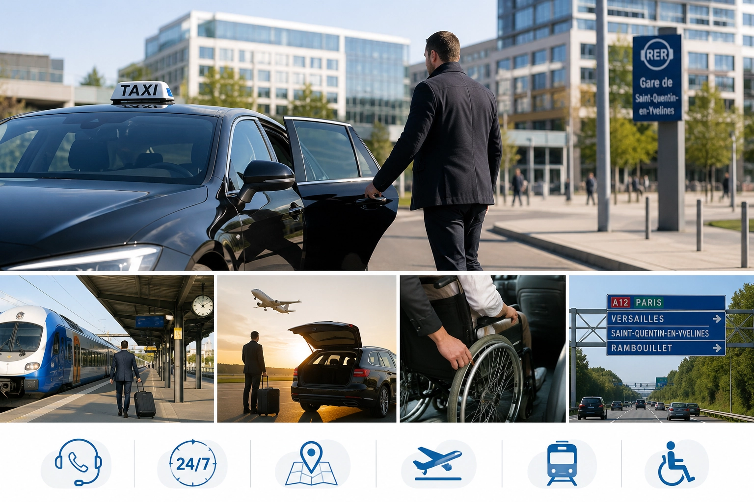 Taxi à Montigny-le-Bretonneux pour la gare de Saint-Quentin-en-Yvelines, les trajets professionnels, les aéroports et les déplacements locaux