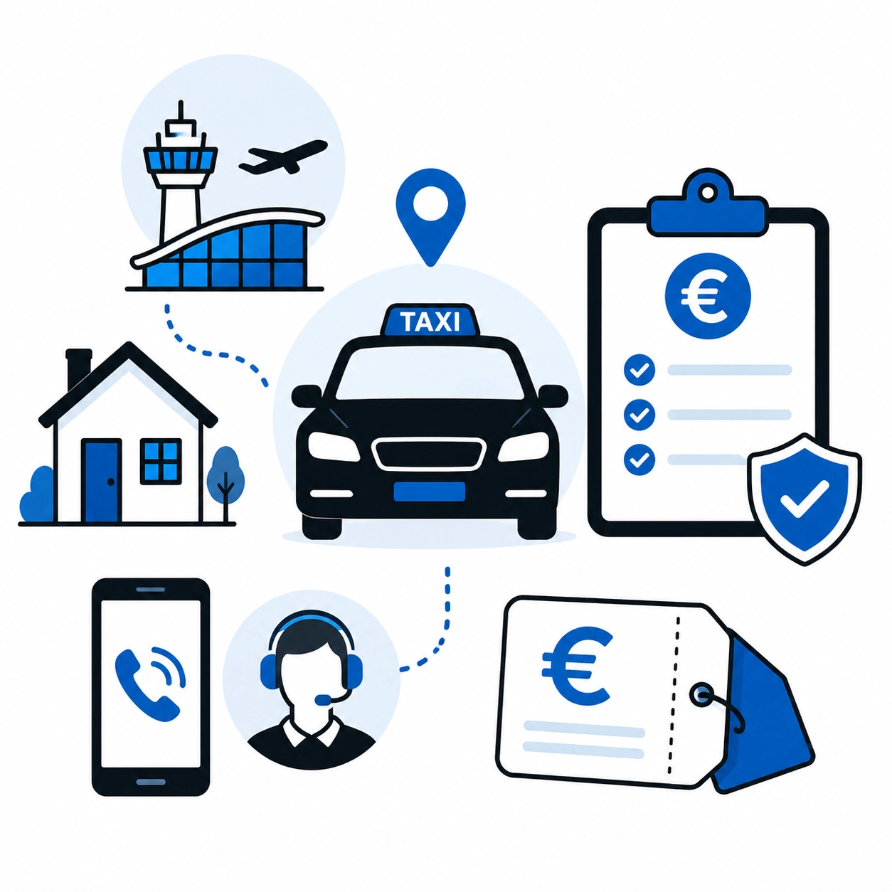 Taxi à Montigny-le-Bretonneux vers les aéroports avec estimation du tarif communiquée par téléphone et prix réglementés dans les Yvelines
